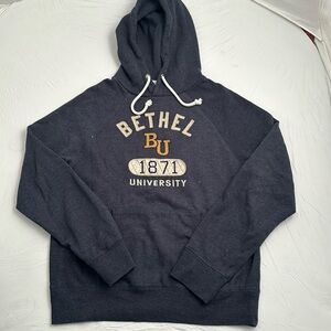 Campus Crew Bethel University gray blue logo pullover hoodie